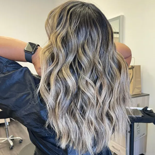 Icy blonde balayage